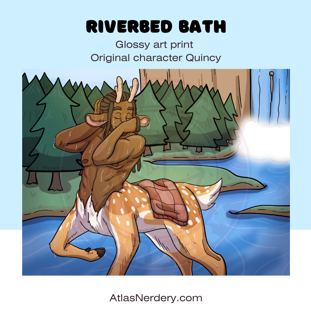 Riverbed Bath - 8x10in Glossy Art Print