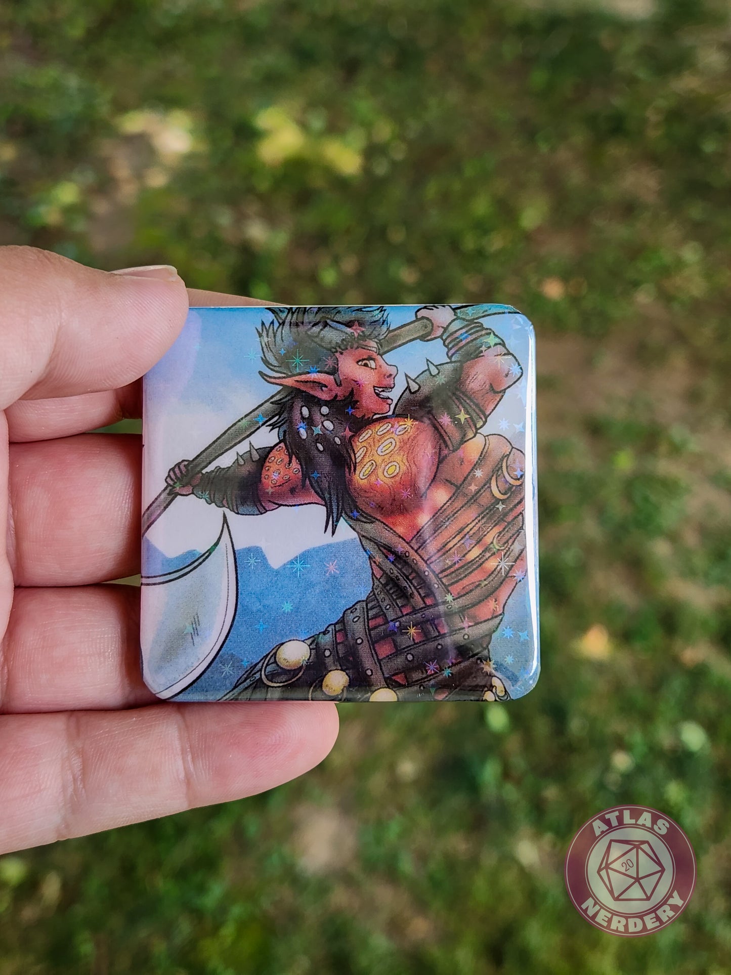 Mama K - 2.25” x 2.25” Square Holo Pinback Button
