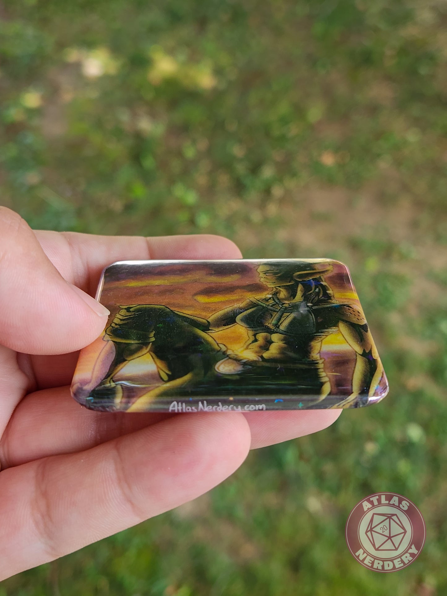 Lizard Girlfriend - 2.25” x 2.25” Square Holo Pinback Button