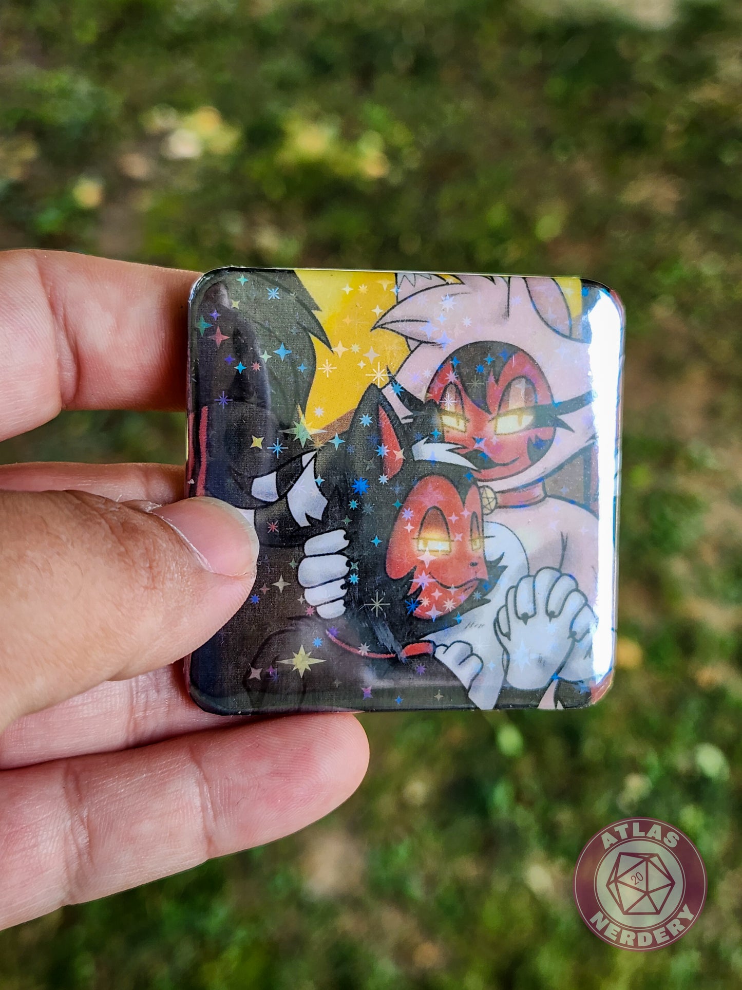 Imp Furries - 2.25” x 2.25” Square Holo Pinback Button