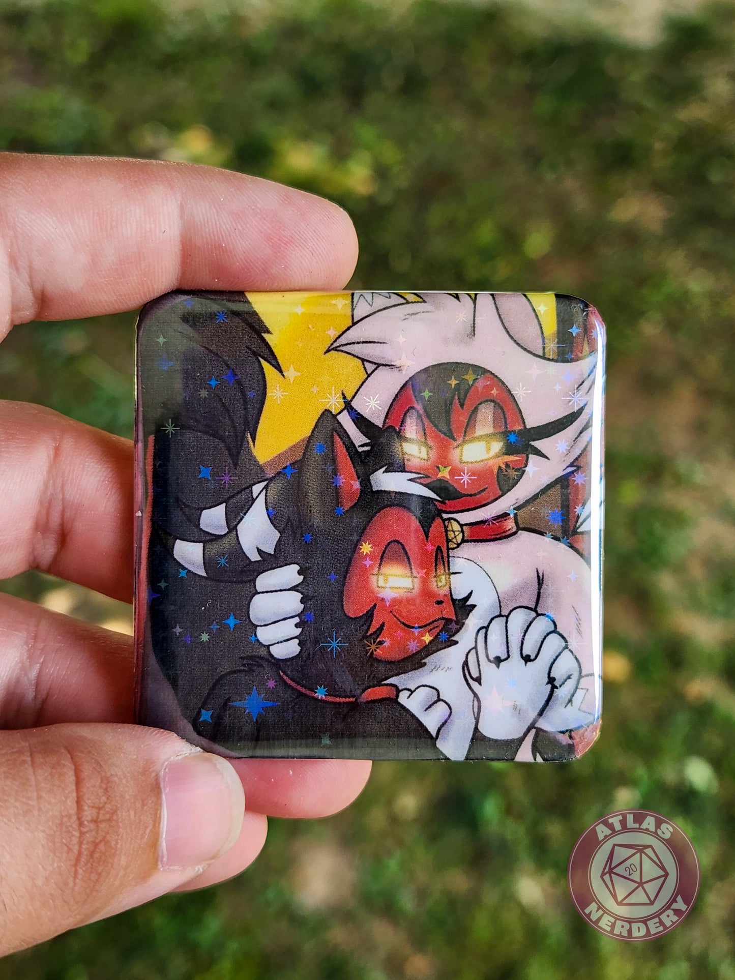 Imp Furries - 2.25” x 2.25” Square Holo Pinback Button