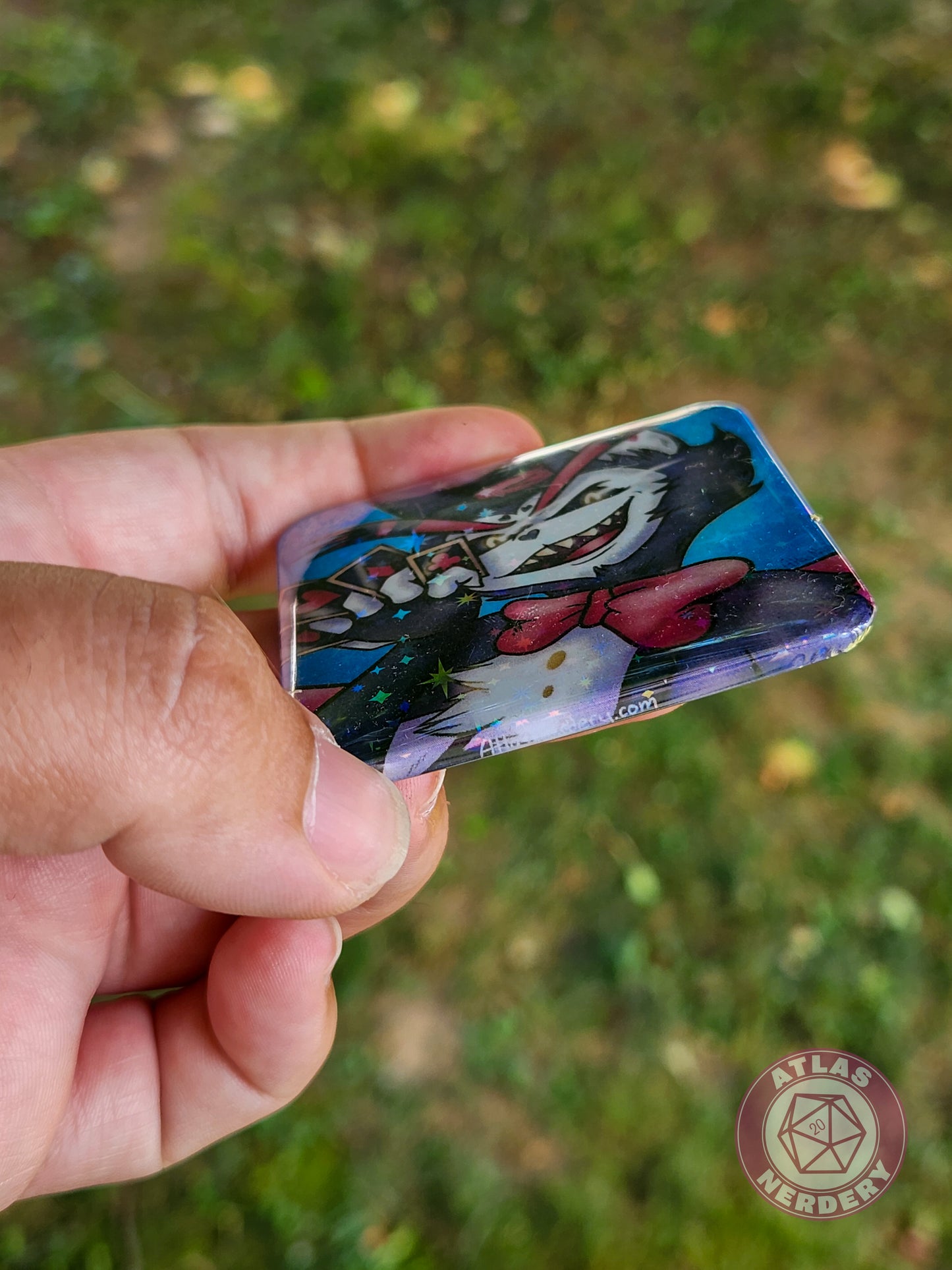 Griffon Gambler - 2.25” x 2.25” Square Holo Pinback Button