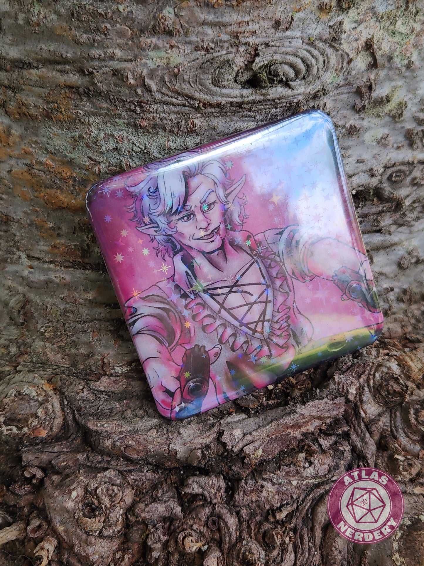 Dual Wielding - 2.25” x 2.25” Square Holo Pinback Button