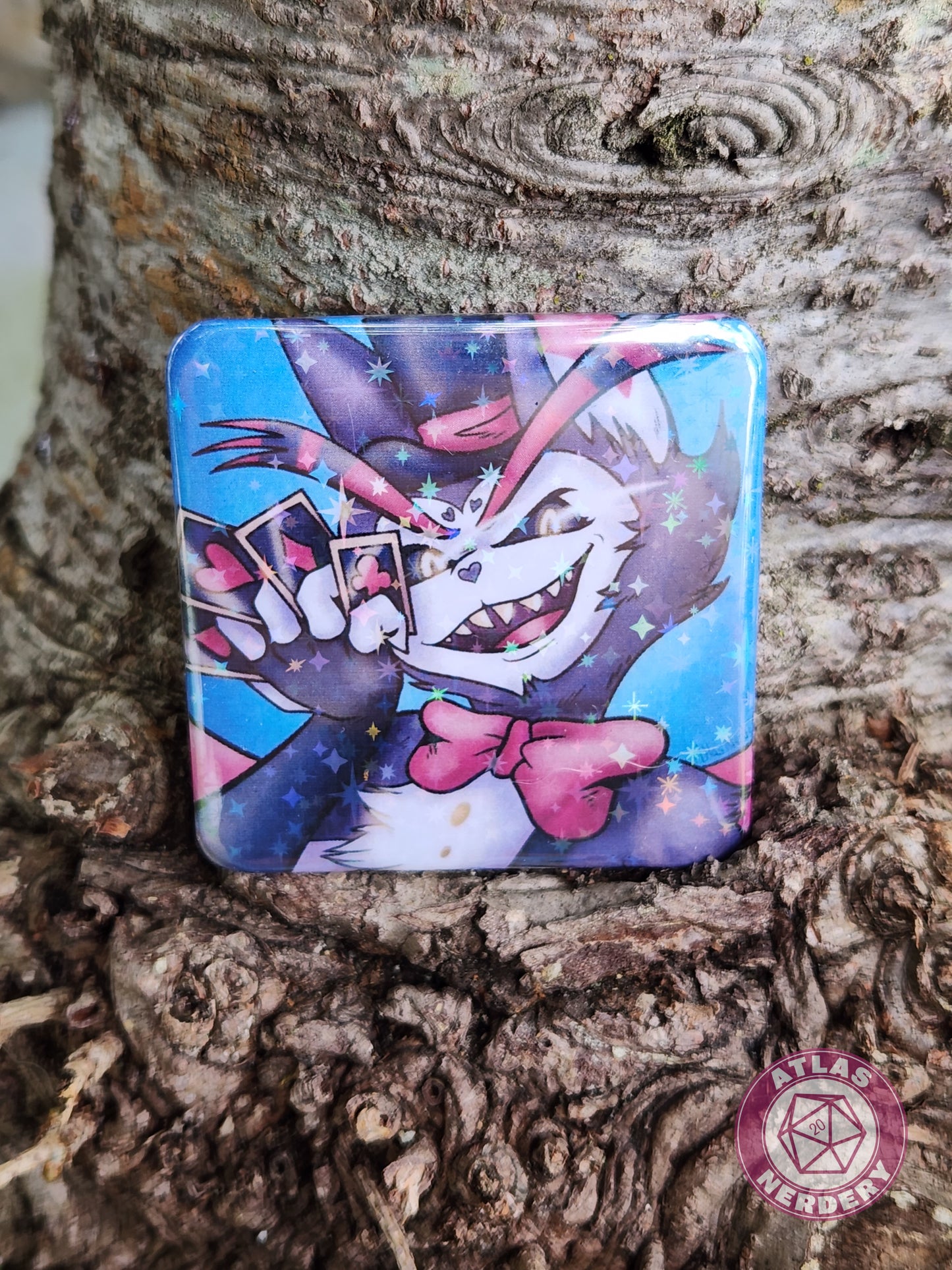 Griffon Gambler - 2.25” x 2.25” Square Holo Pinback Button