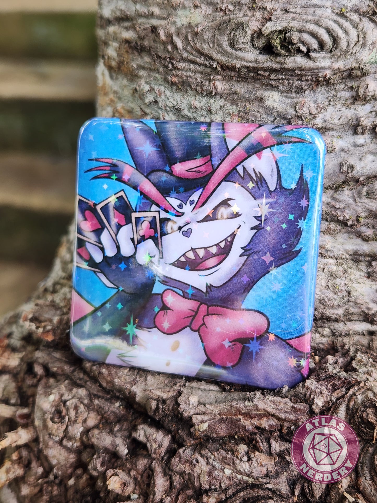 Griffon Gambler - 2.25” x 2.25” Square Holo Pinback Button