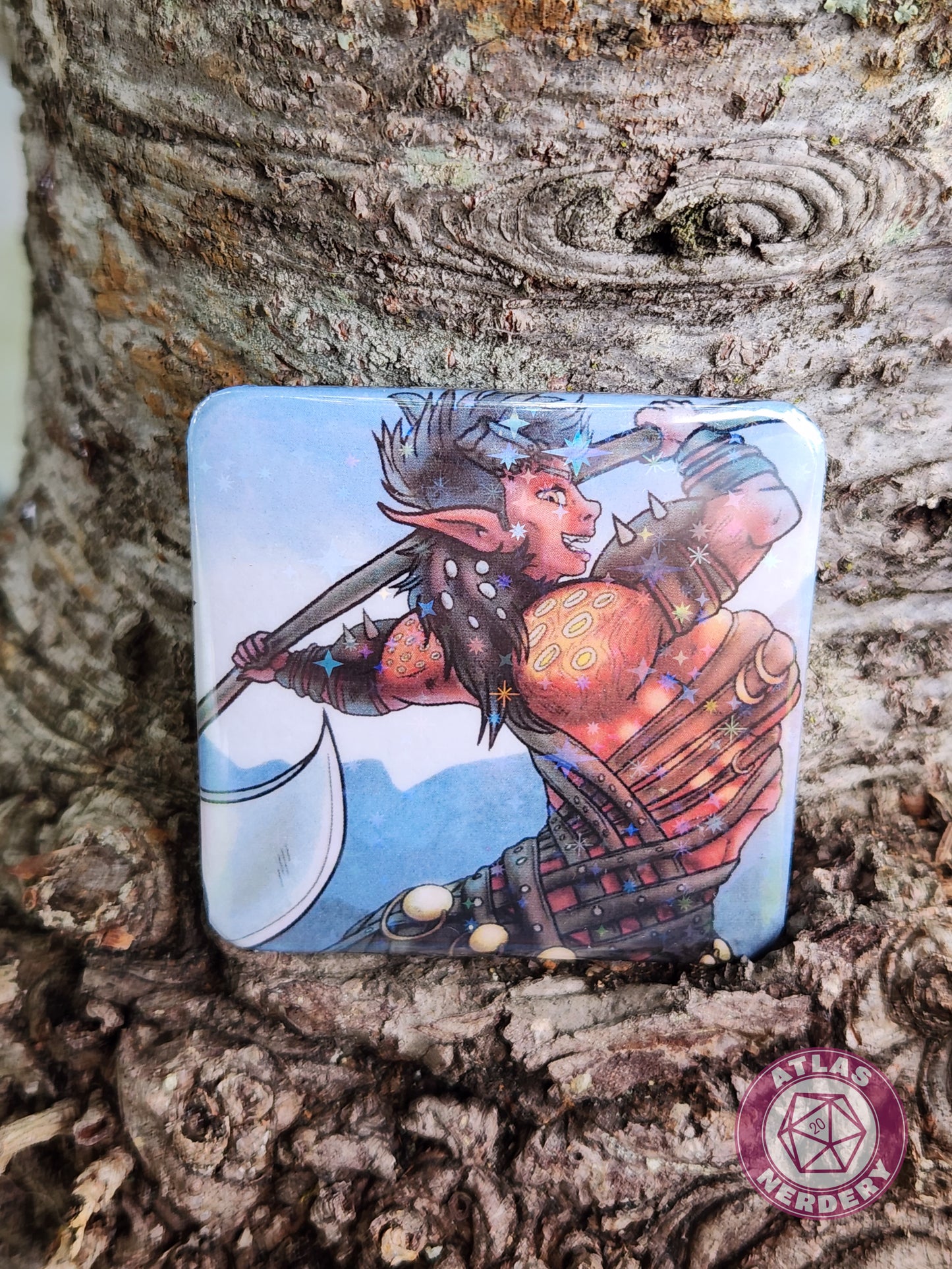 Mama K - 2.25” x 2.25” Square Holo Pinback Button