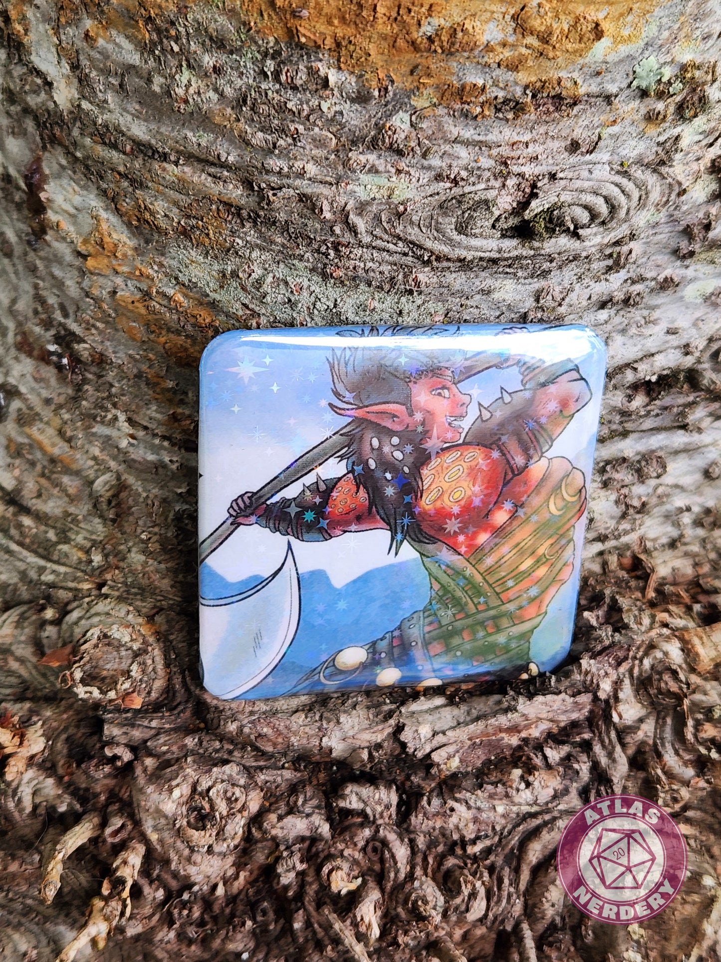 Mama K - 2.25” x 2.25” Square Holo Pinback Button