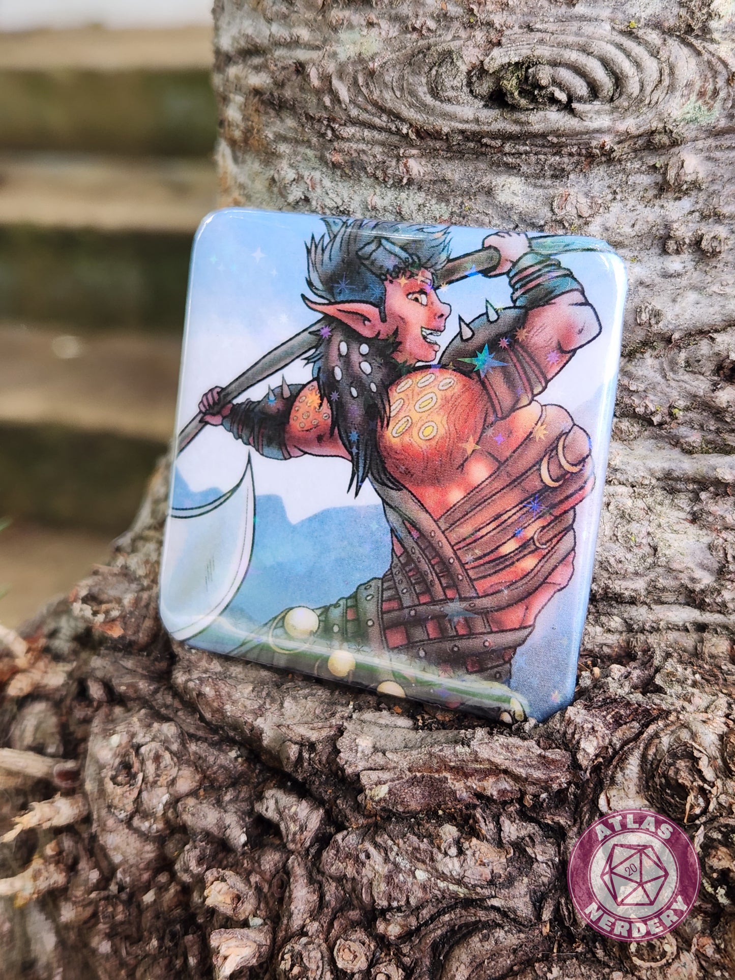 Mama K - 2.25” x 2.25” Square Holo Pinback Button