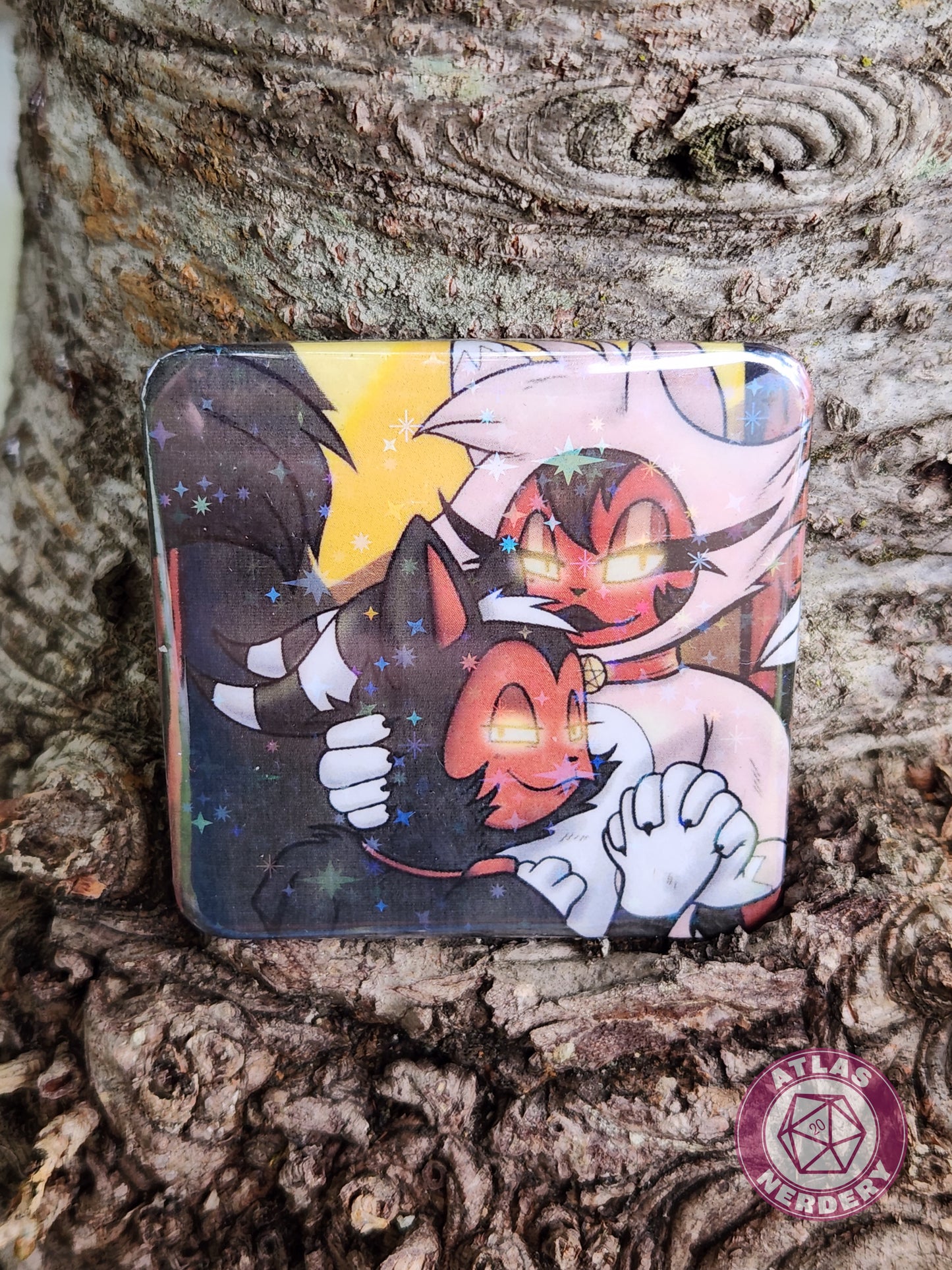 Imp Furries - 2.25” x 2.25” Square Holo Pinback Button