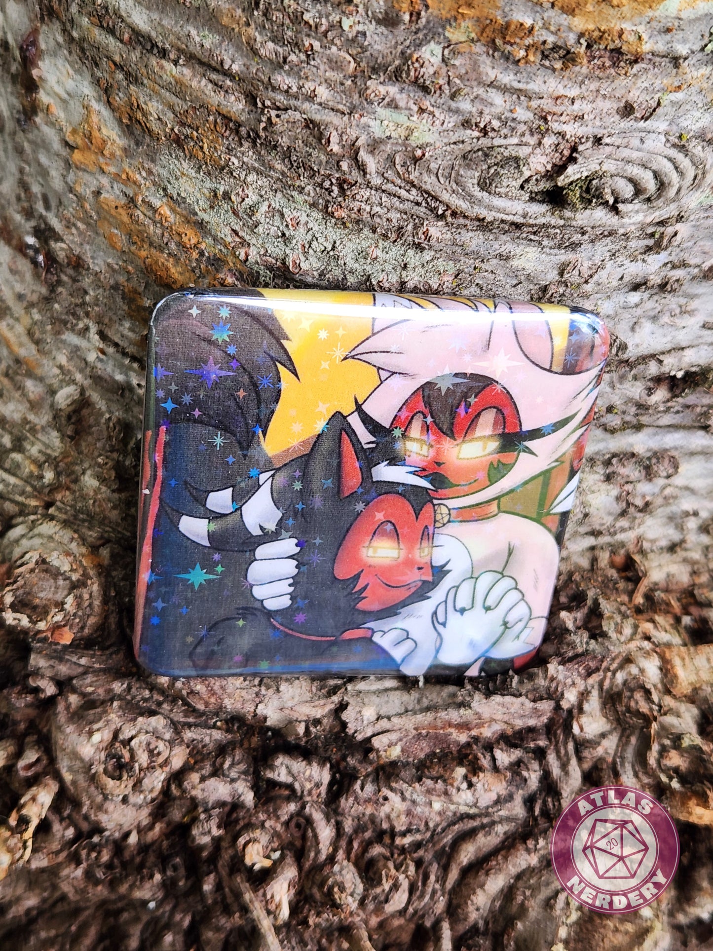 Imp Furries - 2.25” x 2.25” Square Holo Pinback Button
