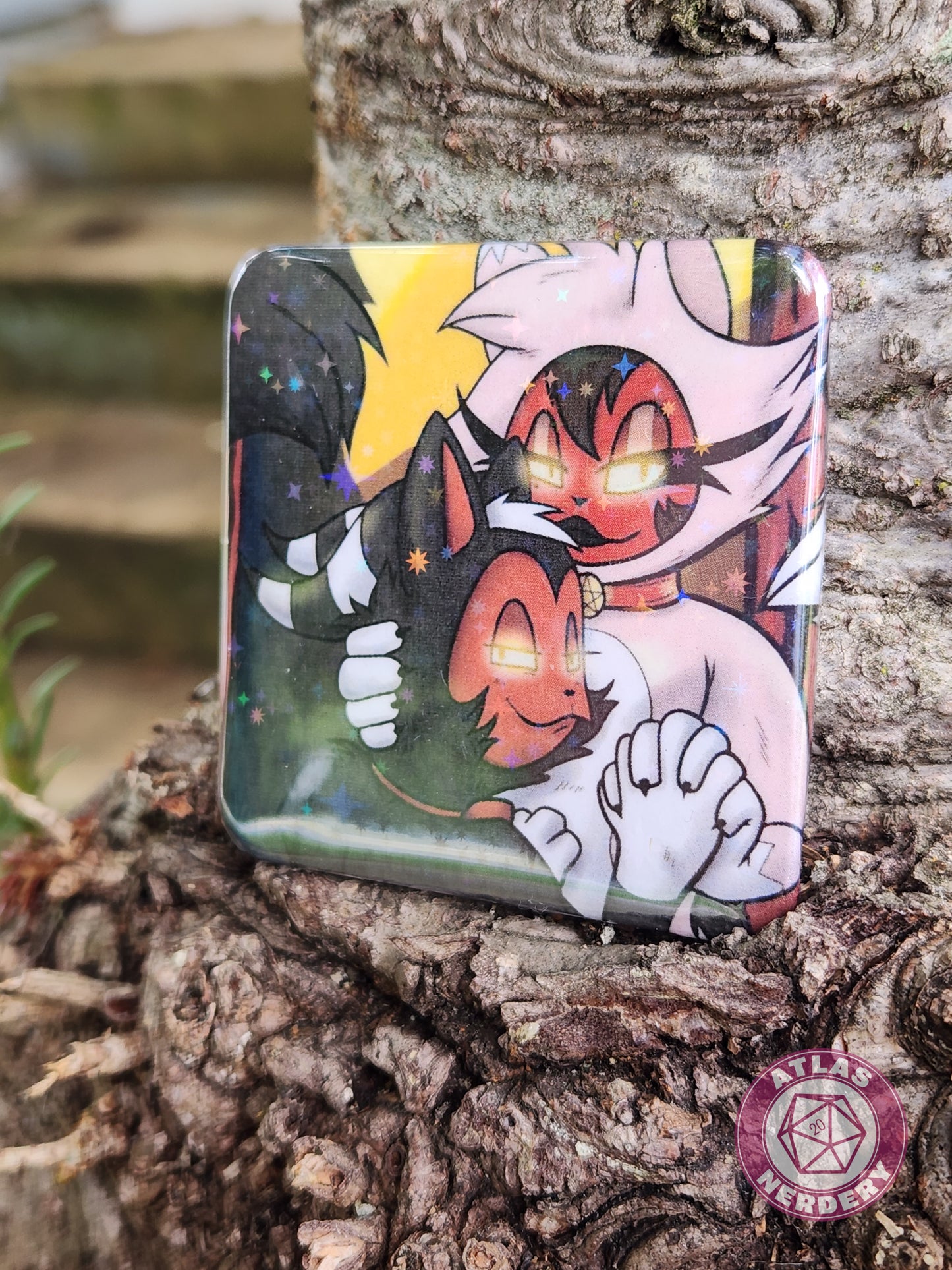 Imp Furries - 2.25” x 2.25” Square Holo Pinback Button