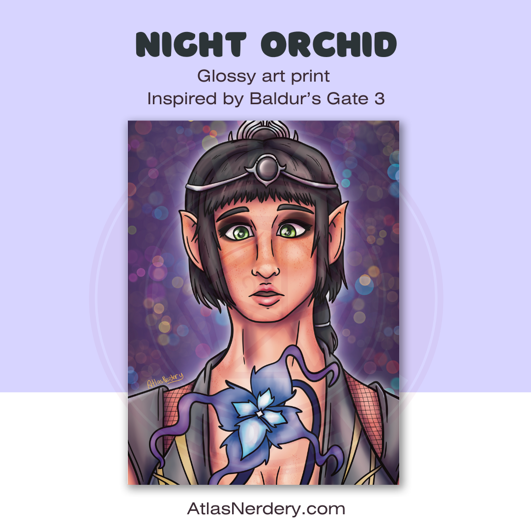 Night Orchid - 8x10in Glossy Art Print