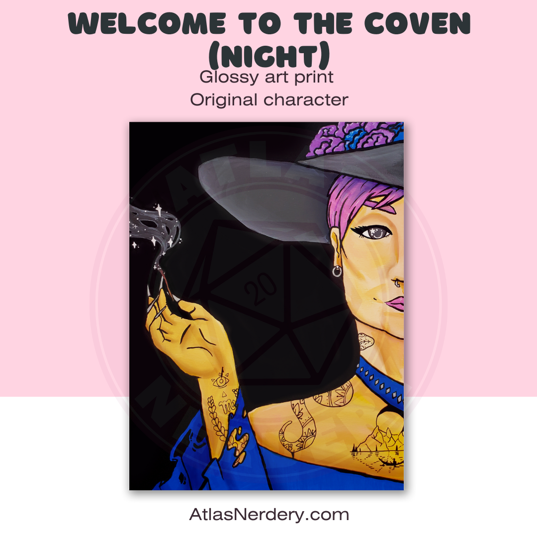 Welcome To The Coven, Night Witch - 8x10in Gloss Art Print