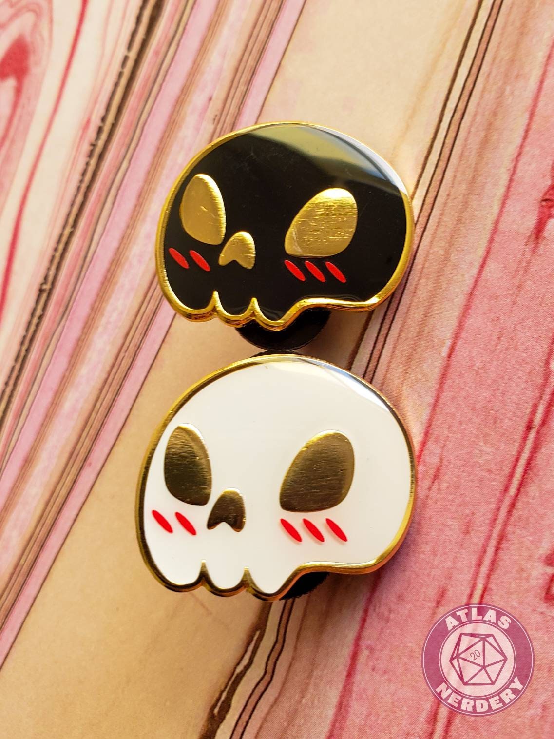 Tsundere Skull - 1” Soft Enamel Pin with Epoxy dome and 2 Variants