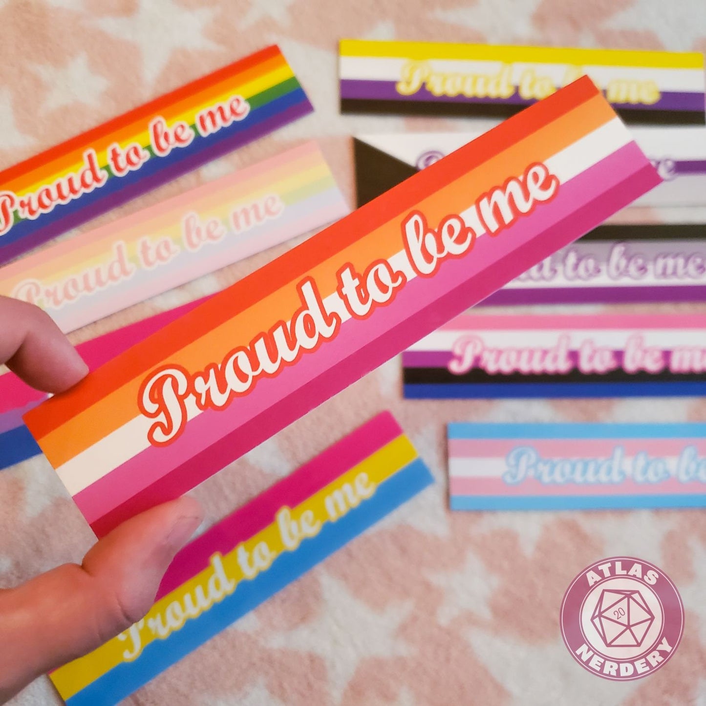 Proud To Be Me Bookmarks - 1.5" x 7" Pride Flag One Sided Cardstock Bookmark
