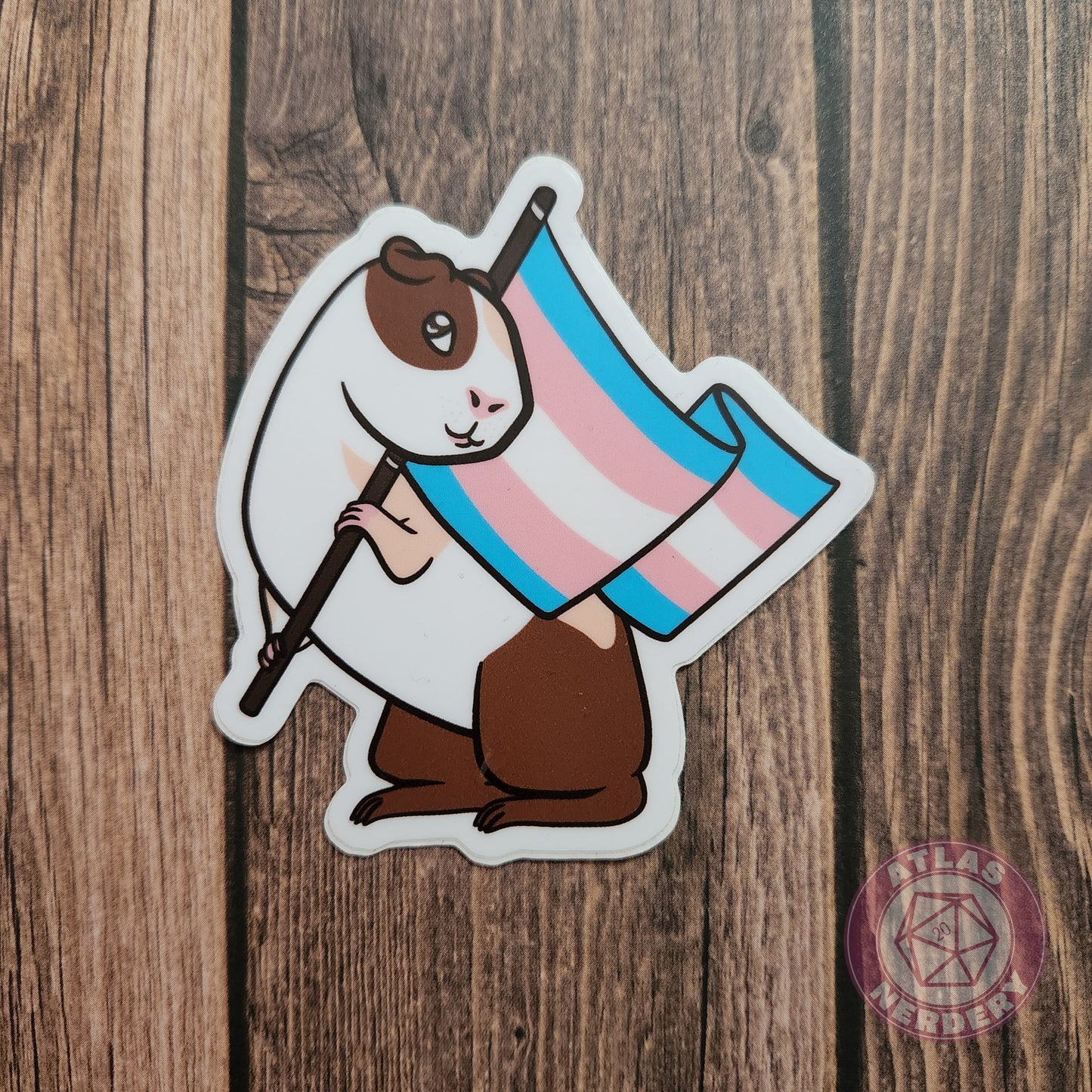 Transgender Guinea Pig Pride Flag - 3" Waterproof Vinyl Sticker