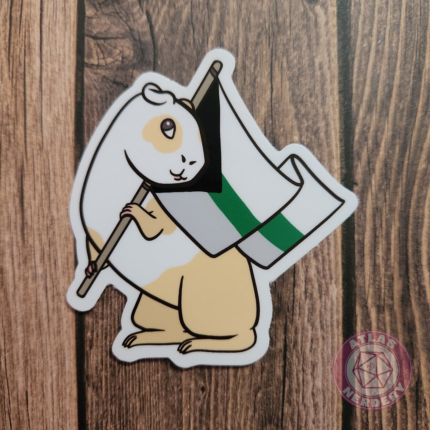 Demiromantic Guinea Pig Pride Flag - 3" Waterproof Vinyl Sticker