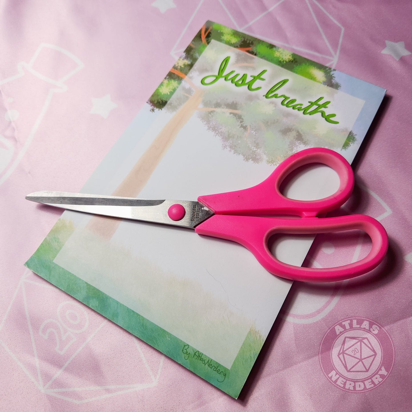 Just Breathe Large Notepad - 8.5in x 5.5in Non-Sticky Tear-Away Memo Notepad 50 Pages - Grocery, Shopping, To-Do List