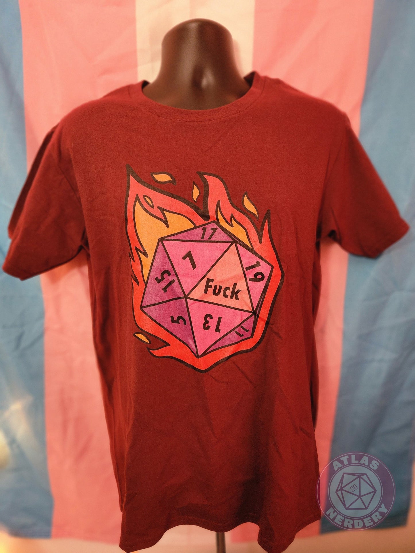 Flaming Crit Fail Tshirt- Loose Fit T-shirt US Sizing Graphic Tee