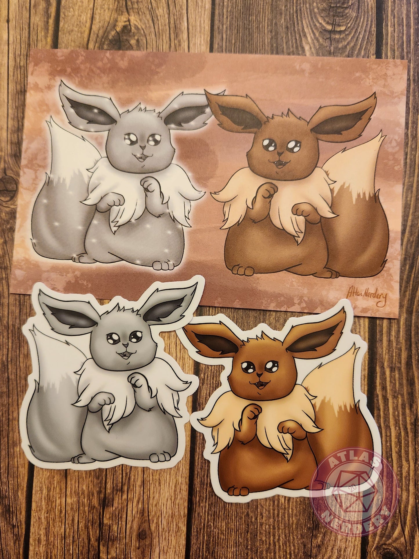 Basic Evolution Kitty #133 Print - 4x6 Matte Art Print on Medium Cardstock