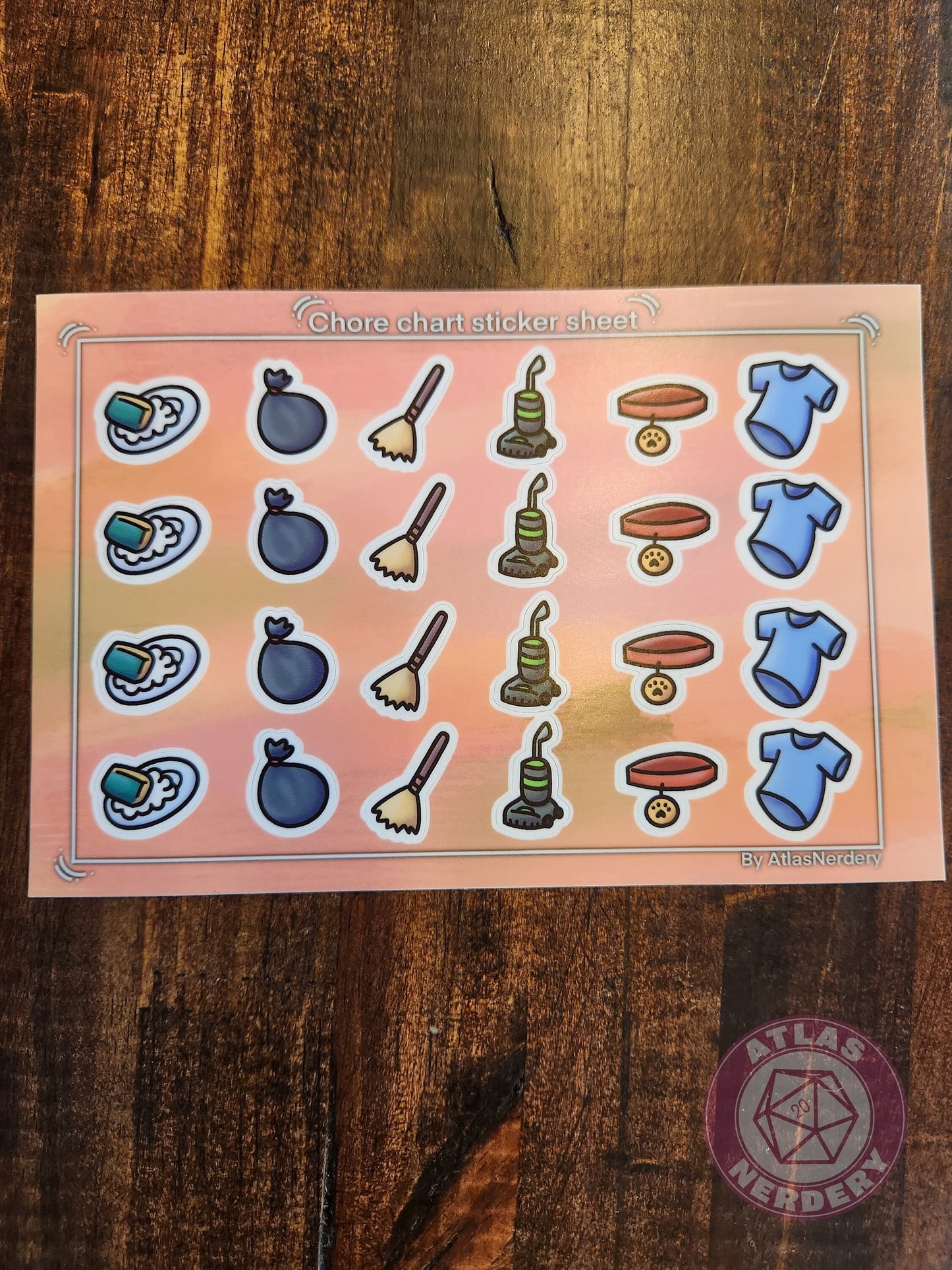 Chore Tracker Journaling Sticker Sheet - 4x6 Vinyl Sticker Sheet
