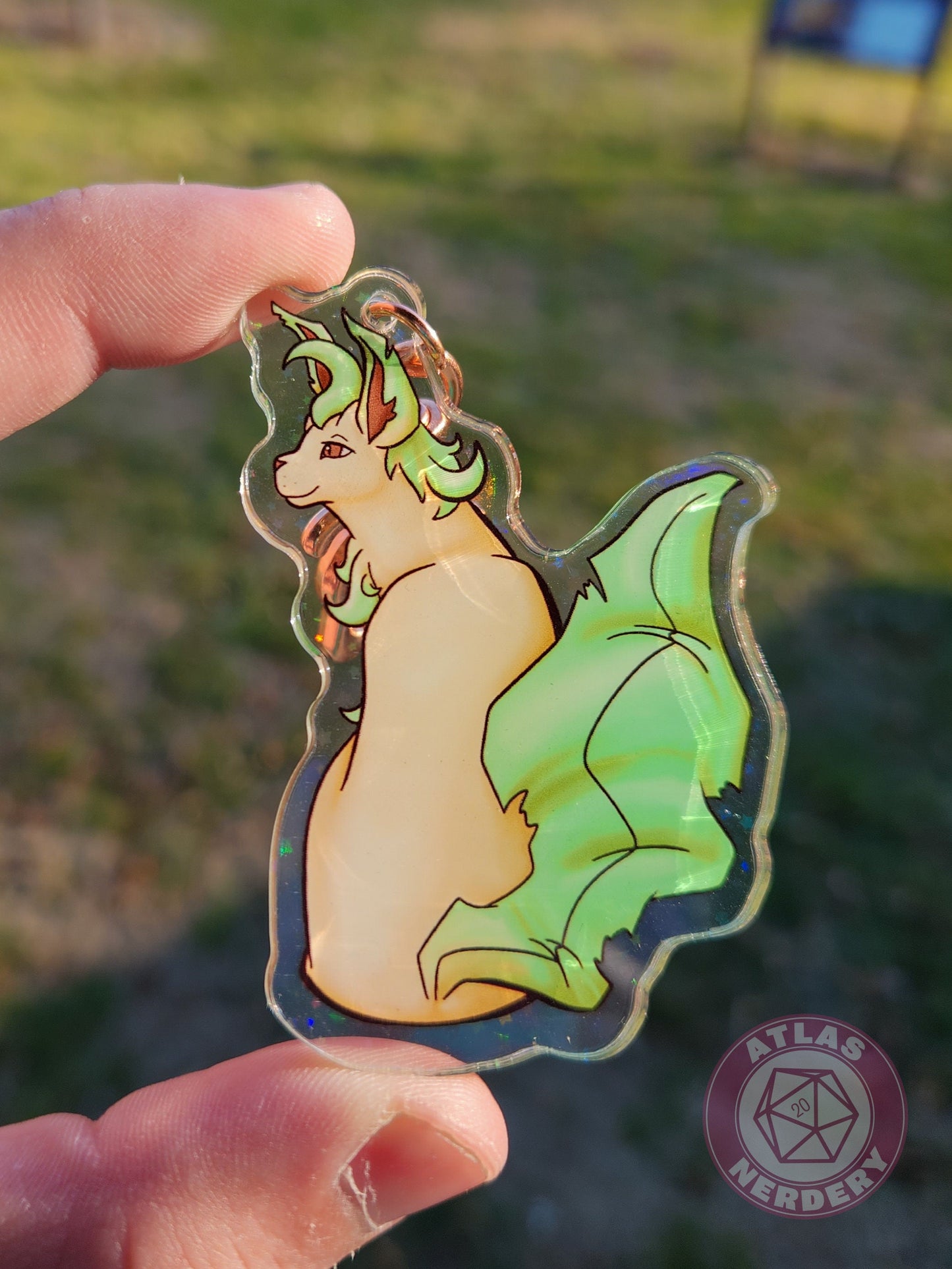Leafy Evolution Kitty #470 Acrylic Charm - 2.5" Double Sided Holographic Acrylic Keychain