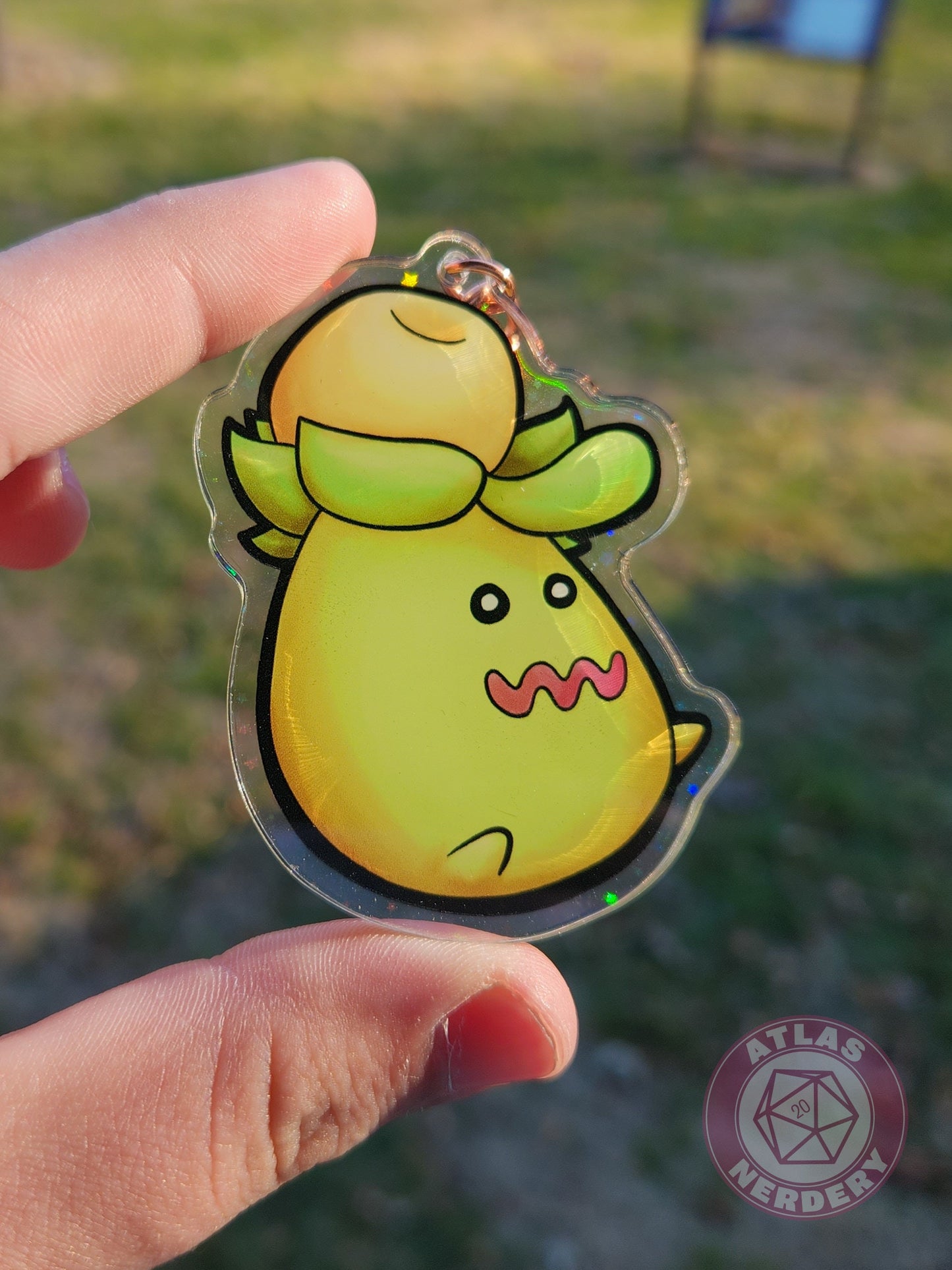 Small Olive #928 Acrylic Charm - 2.5" Double Sided Holographic Acrylic Keychain
