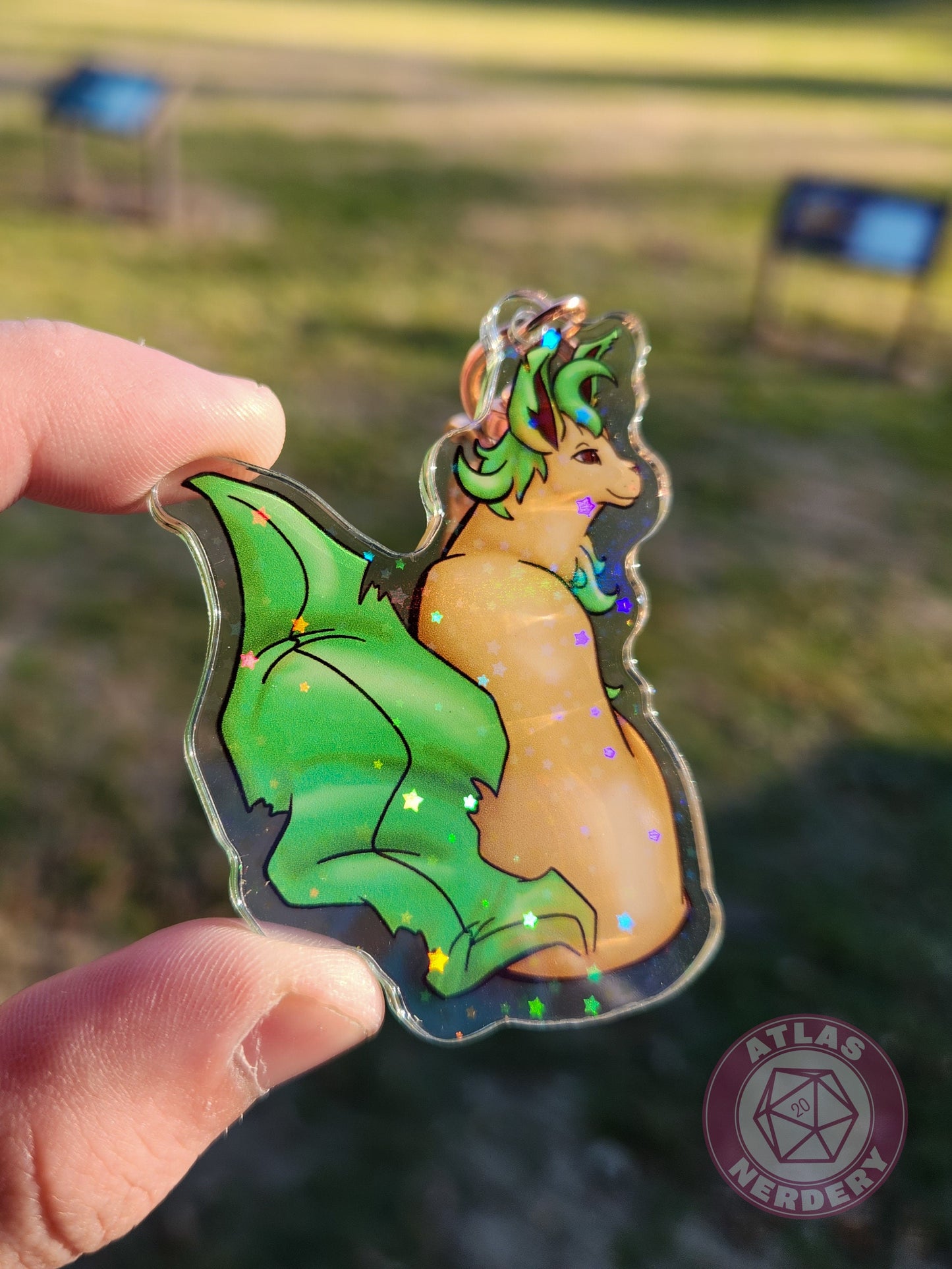 Leafy Evolution Kitty #470 Acrylic Charm - 2.5" Double Sided Holographic Acrylic Keychain