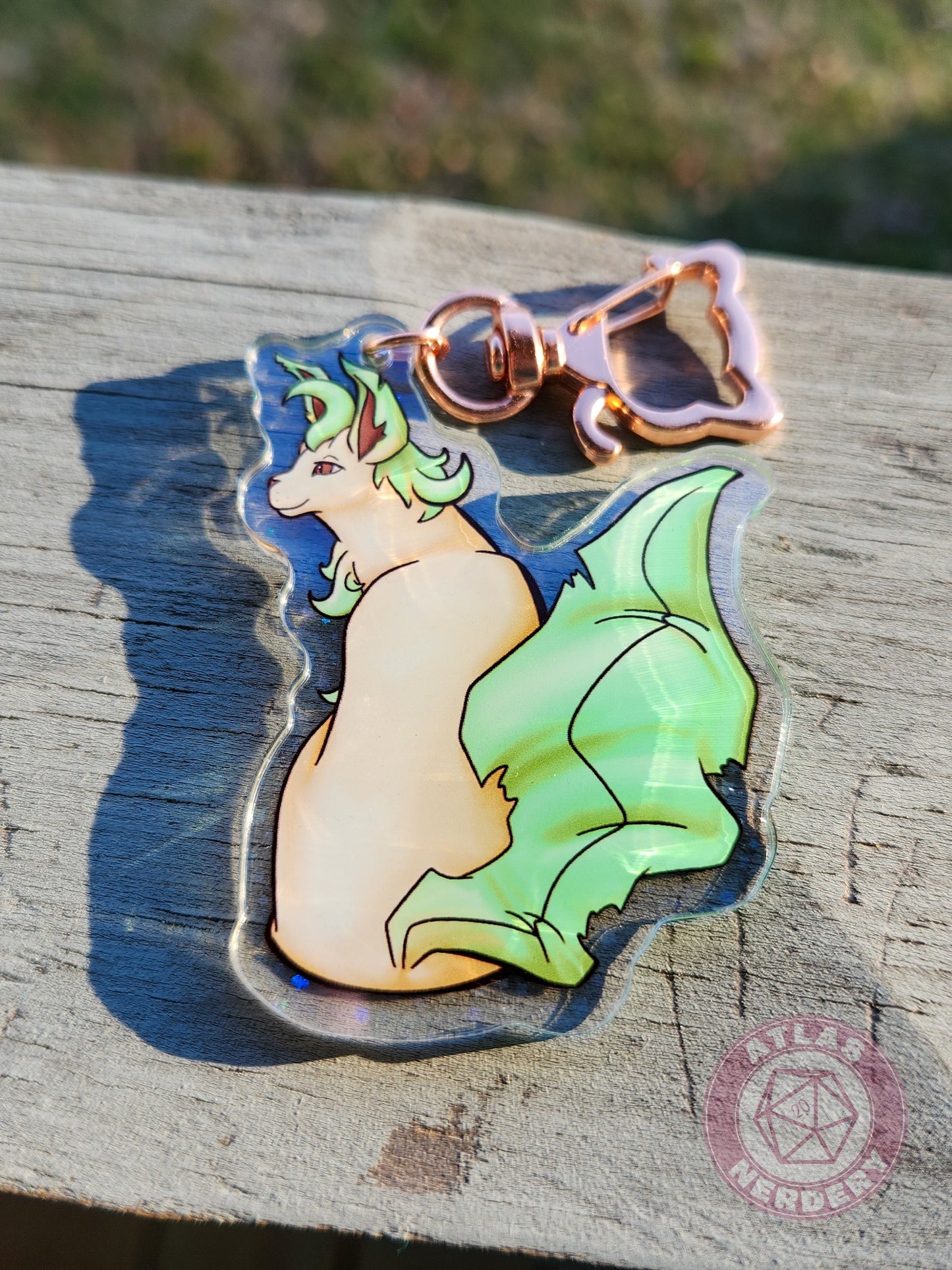 Leafy Evolution Kitty #470 Acrylic Charm - 2.5" Double Sided Holographic Acrylic Keychain