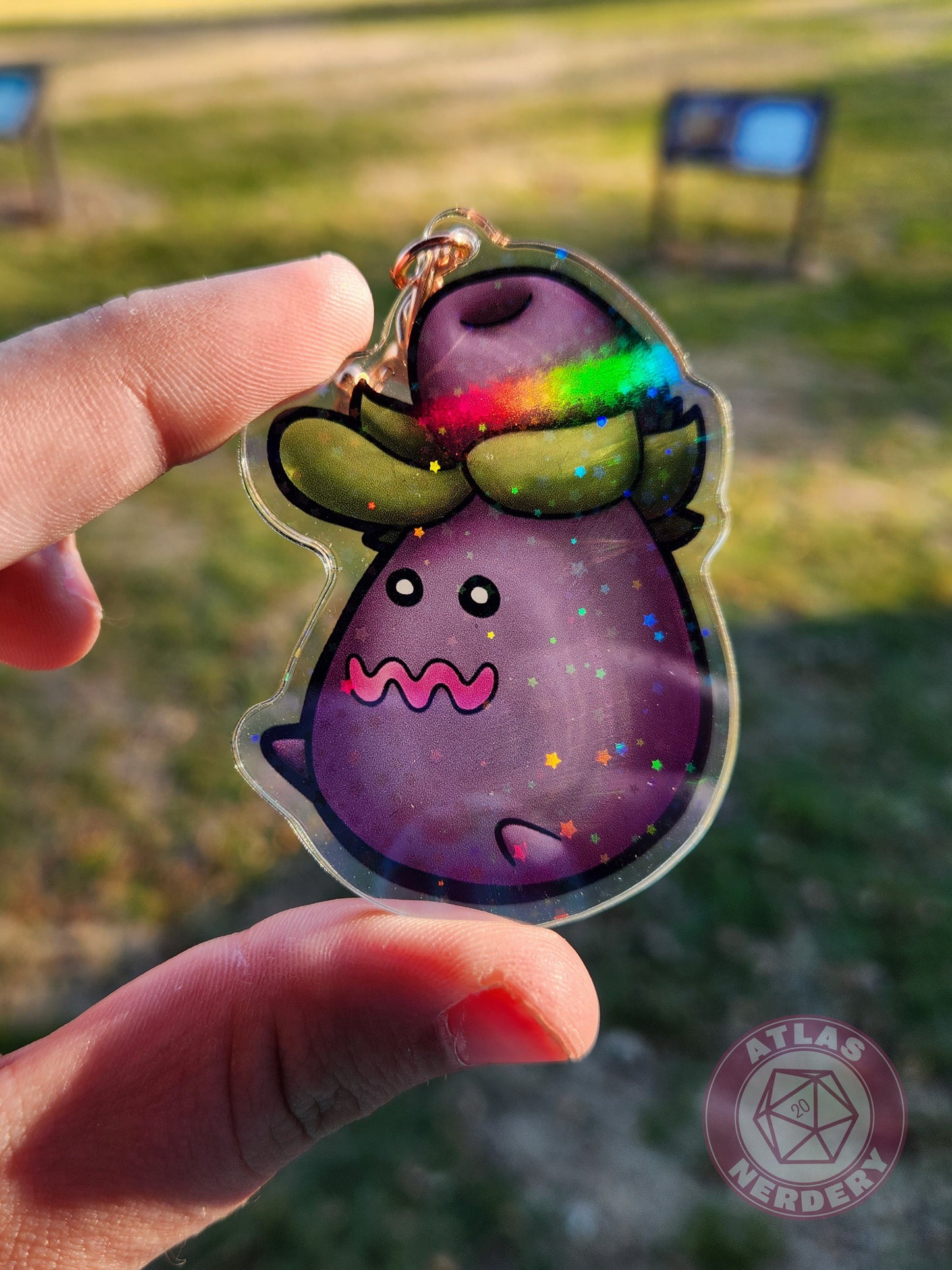 Small Olive #928 Acrylic Charm - 2.5" Double Sided Holographic Acrylic Keychain