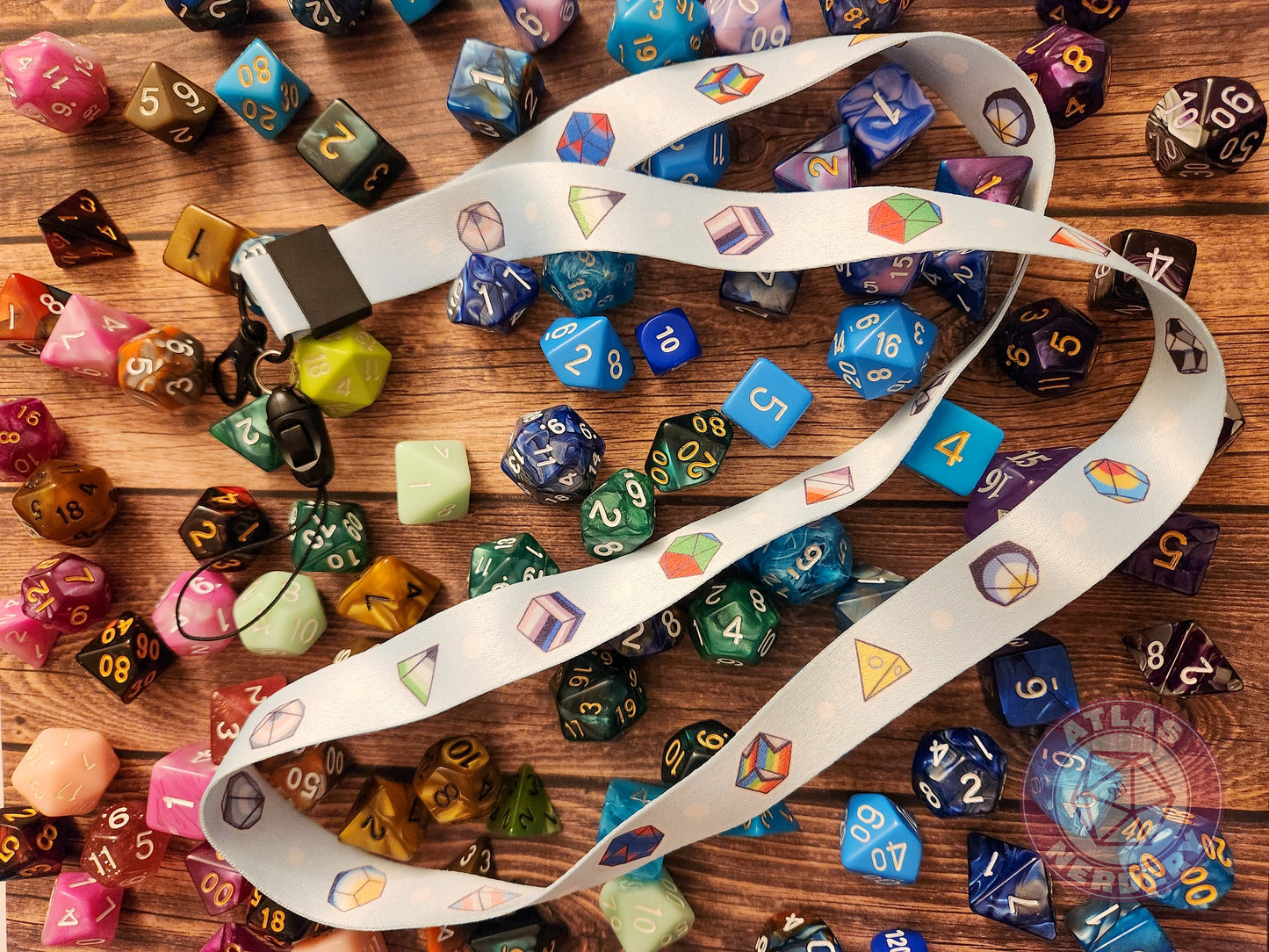 Pride Flag Dice Set Lanyard