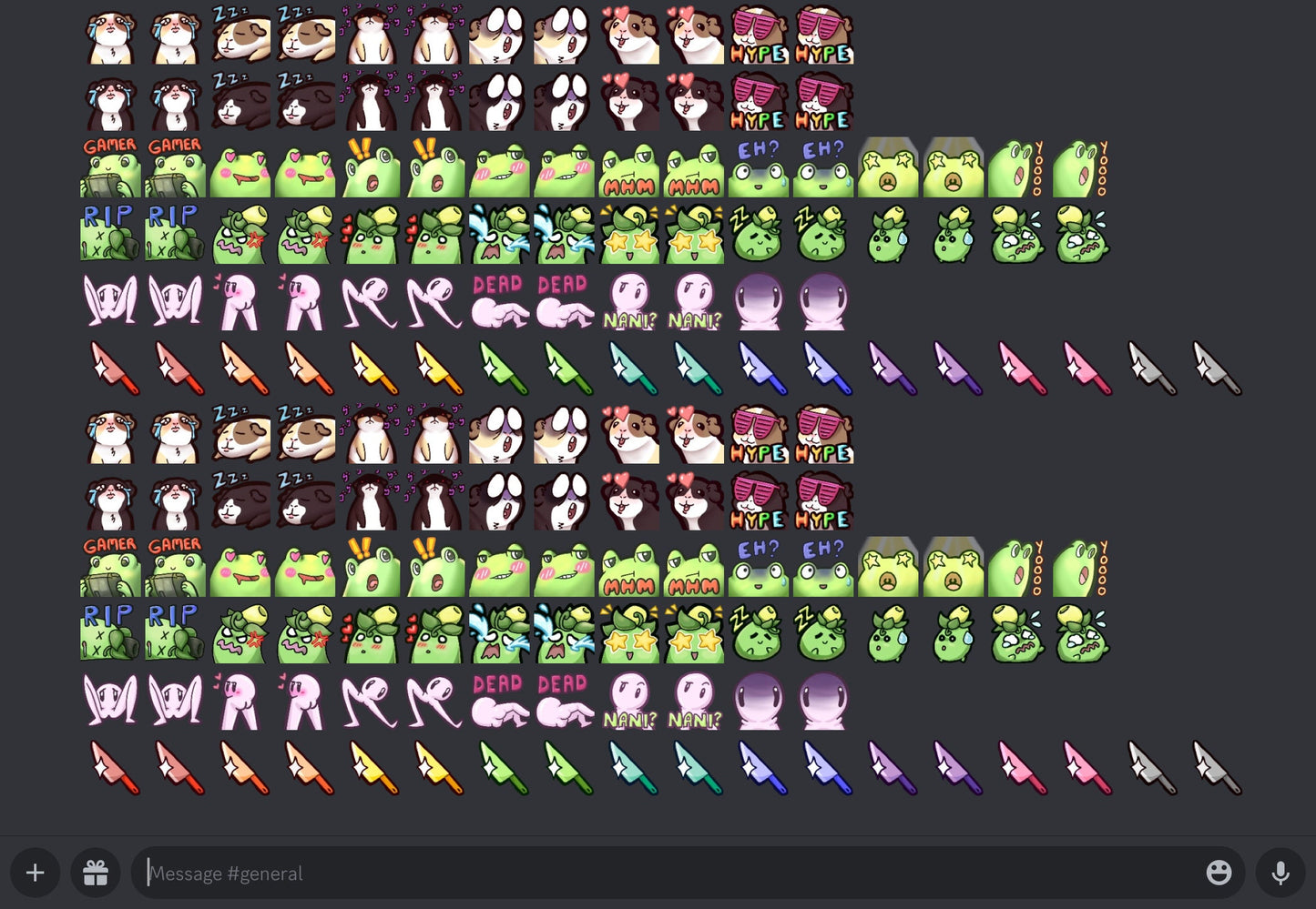 Black and White Guinea Pig Emote 6 Pack - 6 Reaction Emotes for Twitch, Discord, YouTube, Streaming Chat Etc