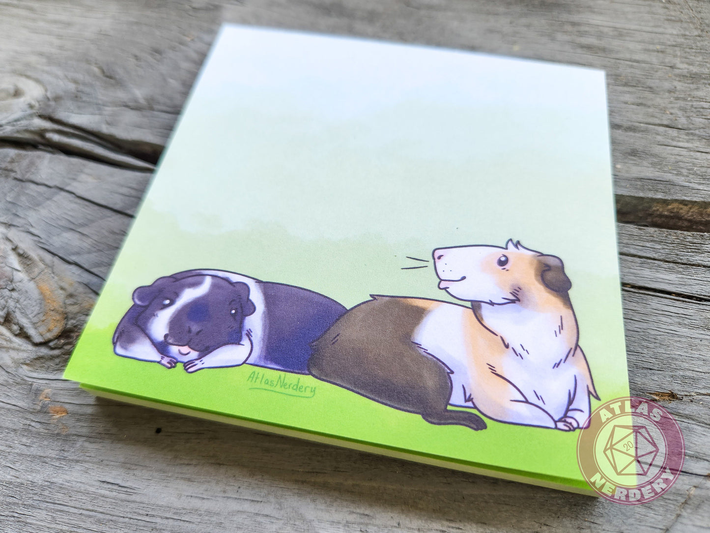 Guinea Pig Small Notepad - 4in x 4in Non-Sticky Tear-Away Memo Notepad 50 Pages