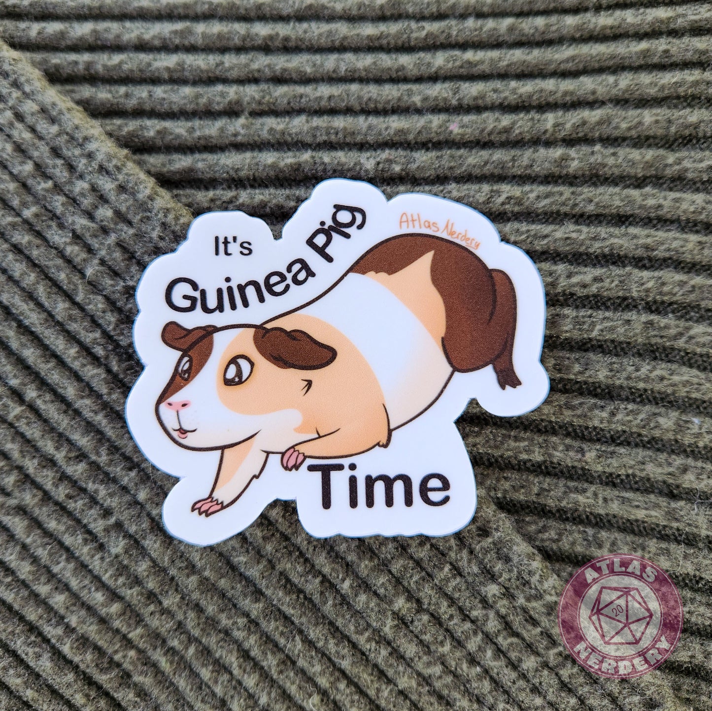 It's Guinea Pig Time - 3" Waterproof Vinyl Sticker (VERSION 2)
