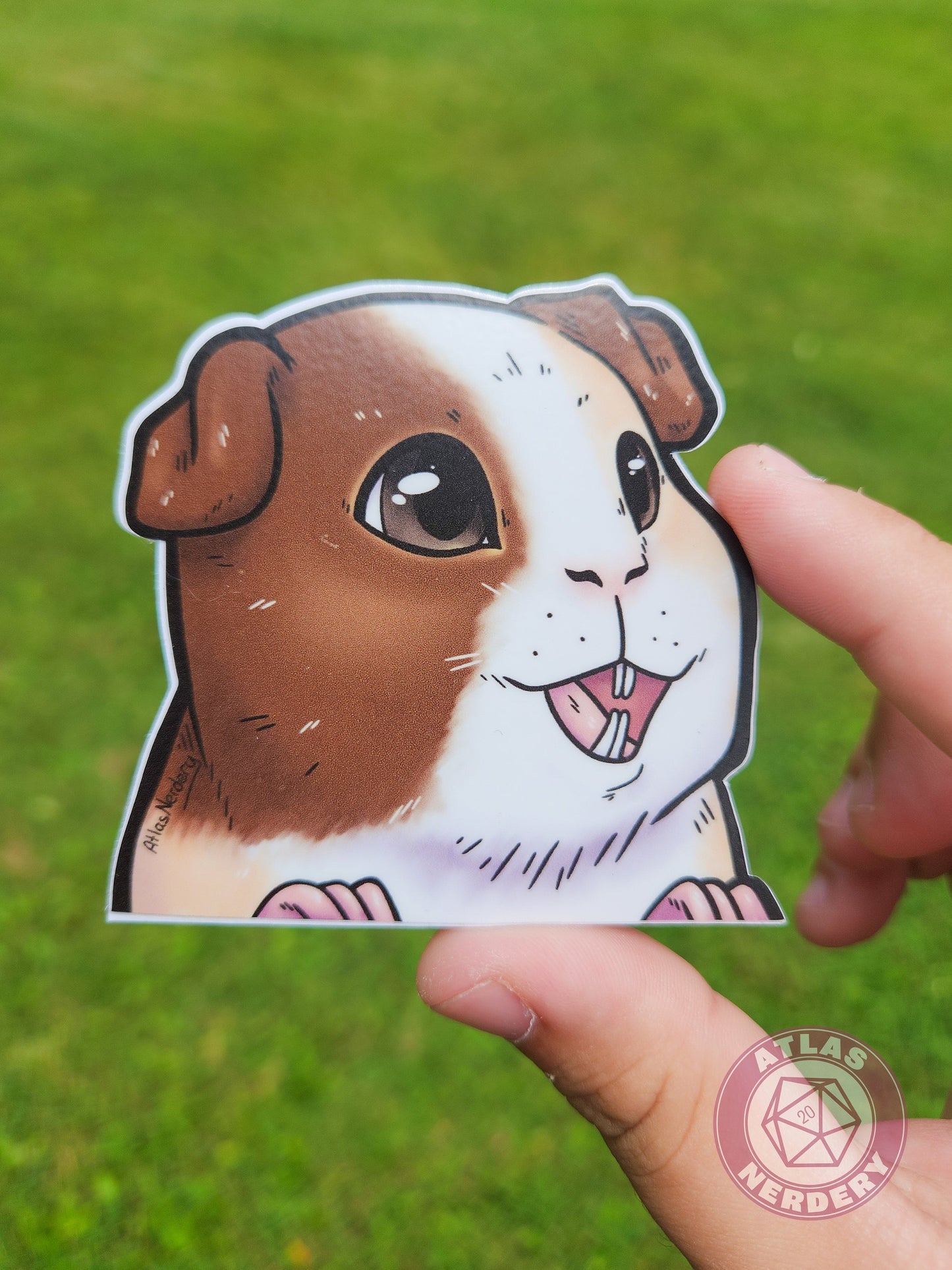 Alucard the Guinea Pig Peeker Sticker - 3" Waterproof Vinyl Sticker