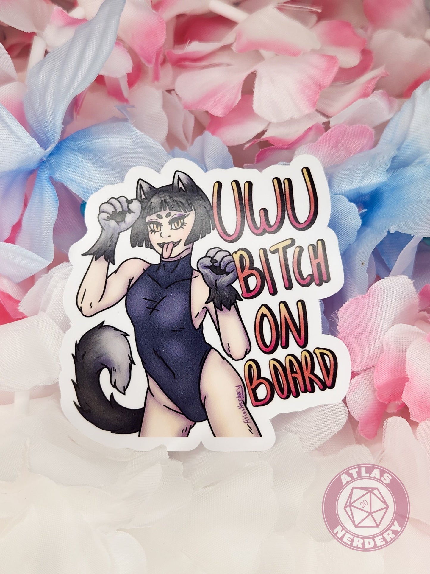 Uwu Bitch On Board - 3" Waterproof Semi-Gloss Vinyl Sticker
