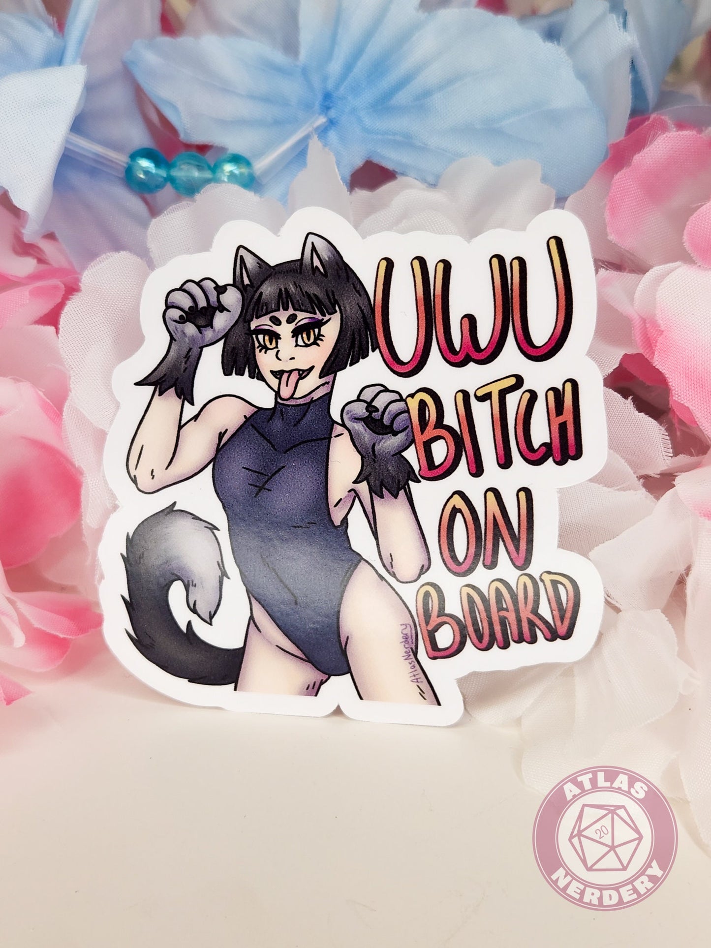 Uwu Bitch On Board - 3" Waterproof Semi-Gloss Vinyl Sticker
