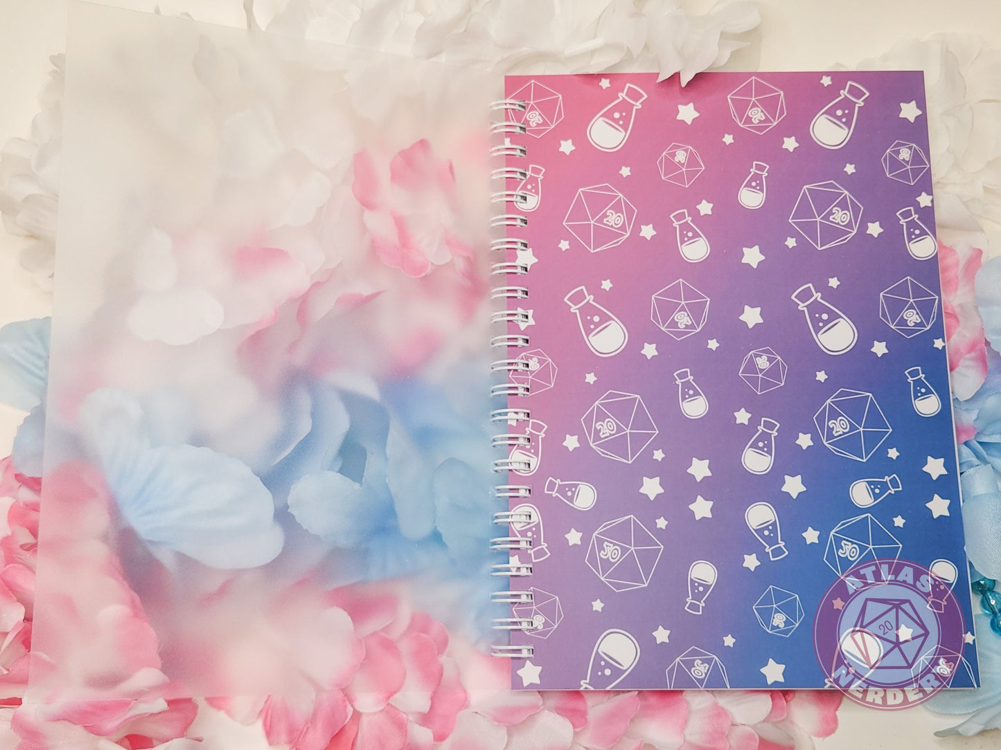 Potions & Dice - Reusable Sticker Book Size A5 with White Spinal Binding