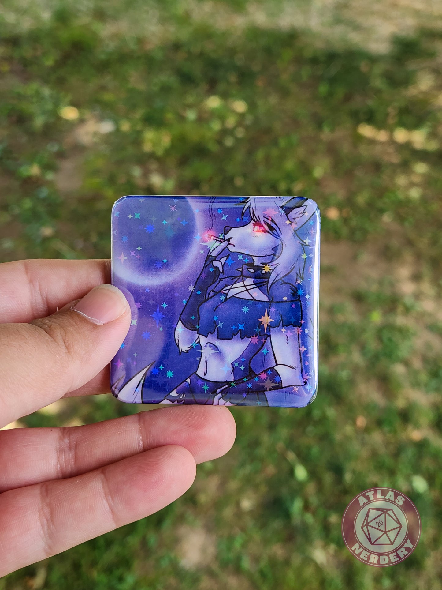 Smoke Break - 2.25” x 2.25” Square Holo Pinback Button