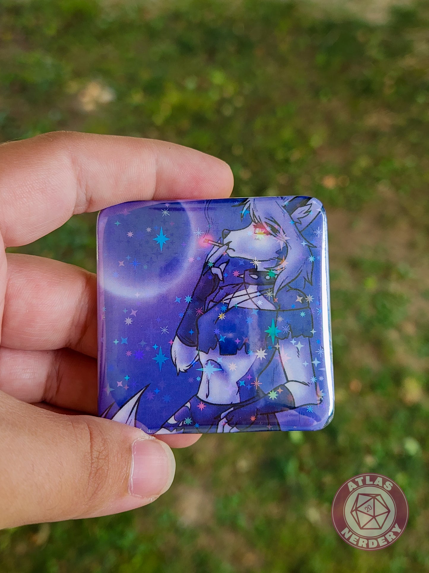 Smoke Break - 2.25” x 2.25” Square Holo Pinback Button