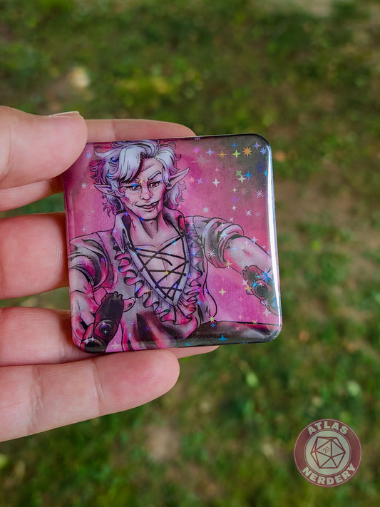 Dual Wielding - 2.25” x 2.25” Square Holo Pinback Button