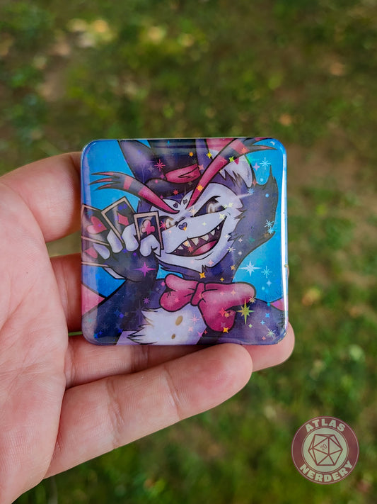 Griffon Gambler - 2.25” x 2.25” Square Holo Pinback Button