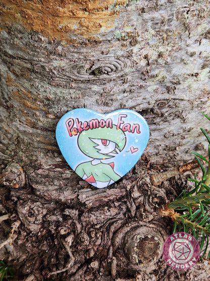 Pokemon Fan - 2.25” x 2” Holo Heart Pinback Button