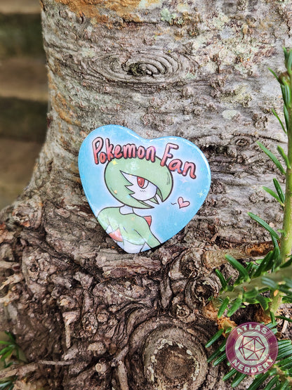 Pokemon Fan - 2.25” x 2” Holo Heart Pinback Button