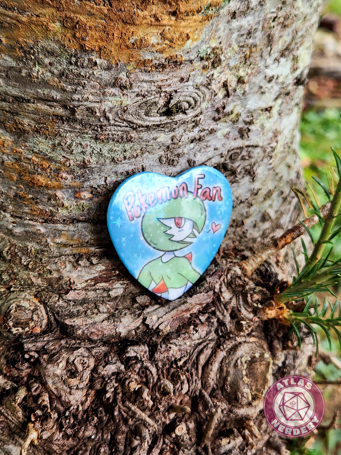 Pokemon Fan - 2.25” x 2” Holo Heart Pinback Button