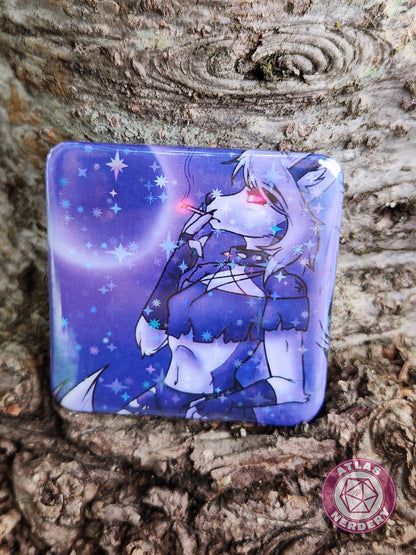 Smoke Break - 2.25” x 2.25” Square Holo Pinback Button