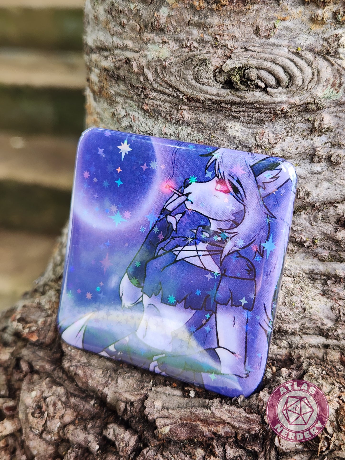 Smoke Break - 2.25” x 2.25” Square Holo Pinback Button