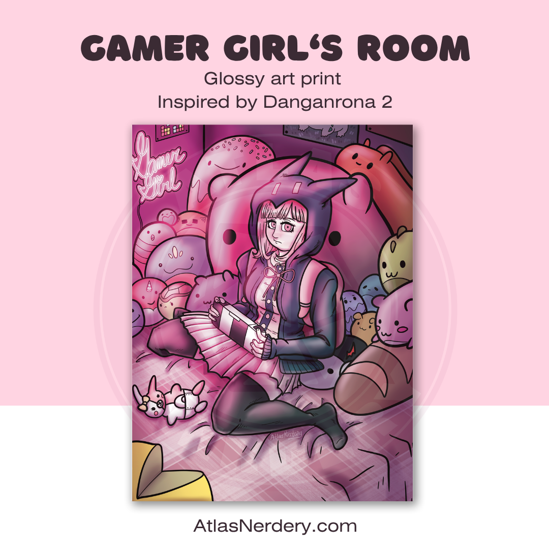 Gamer Girl's Room - 8x10in Glossy Art Print
