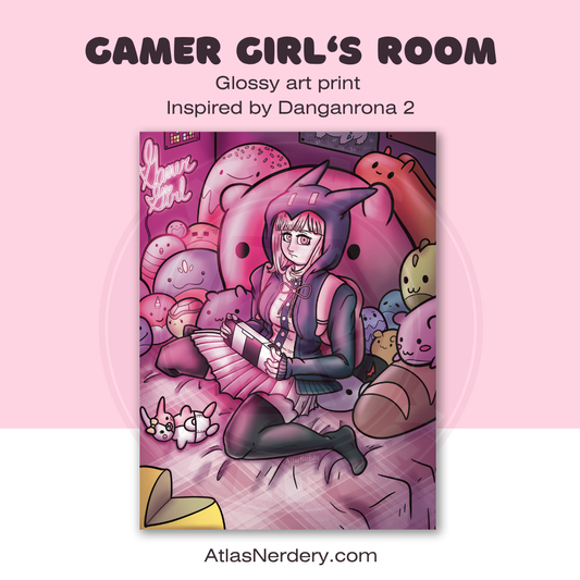 Gamer Girl's Room - 8x10in Glossy Art Print