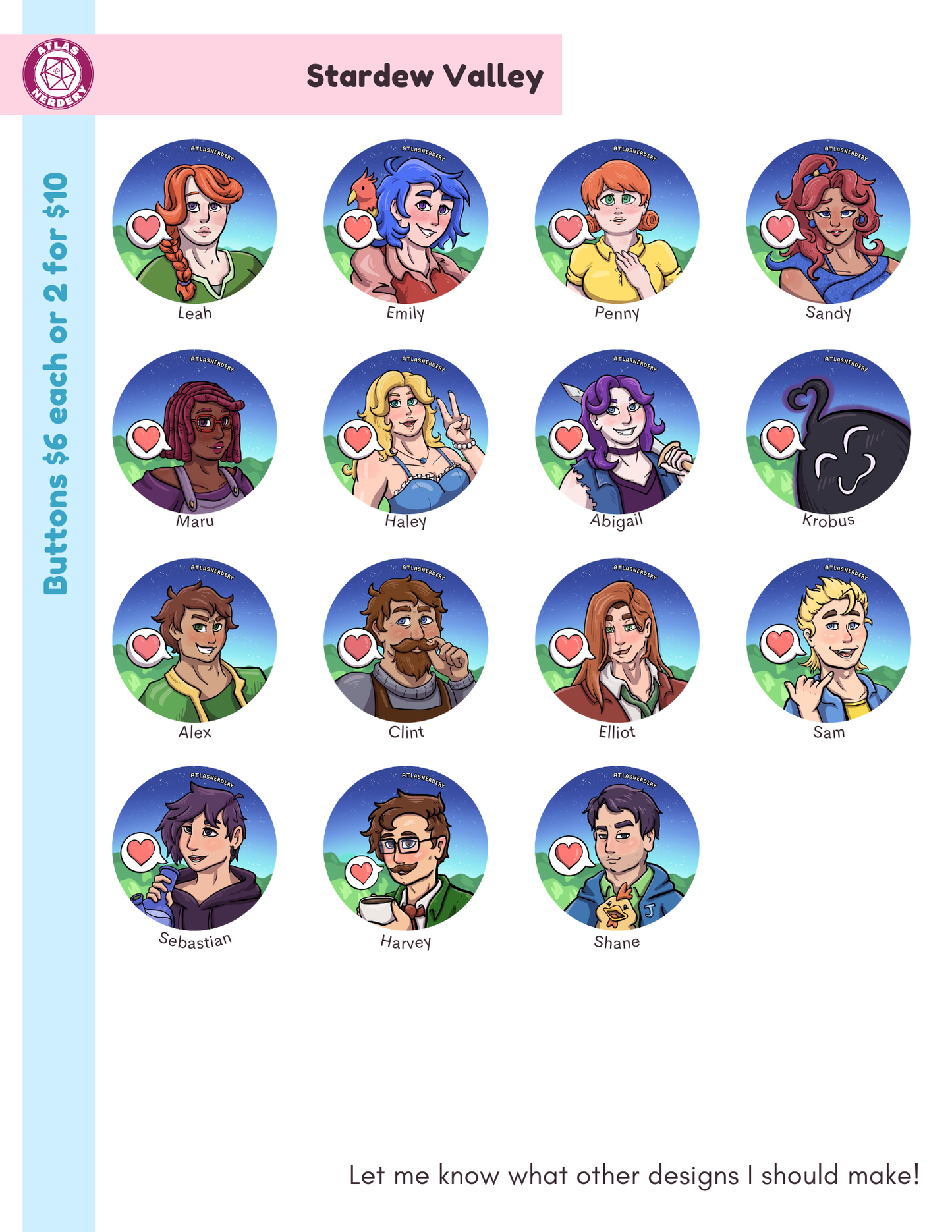 Stardew Valley Buttons